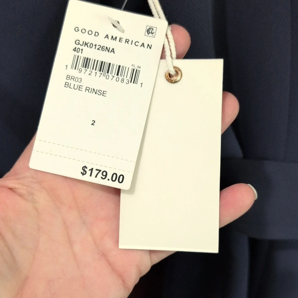 Good American Belted Blazer Navy 2 - Picture 5 of 8